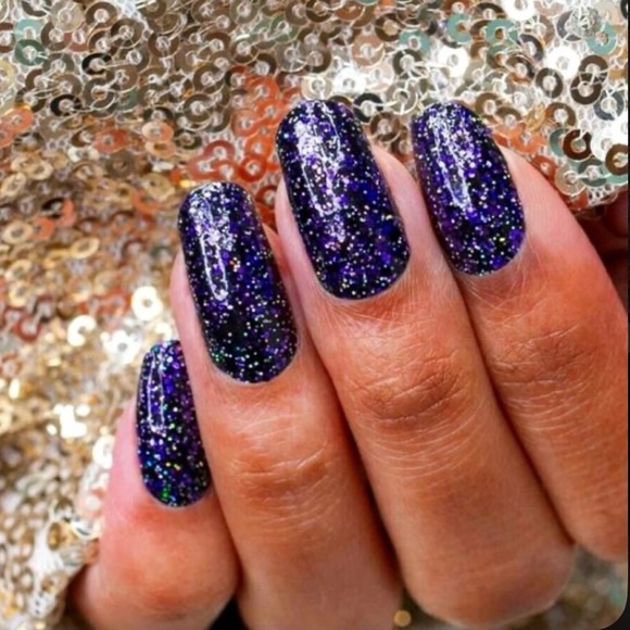 Color Street Living the Gleam Press-On Nails - Black and Purple Glitter - Picture 4 of 4